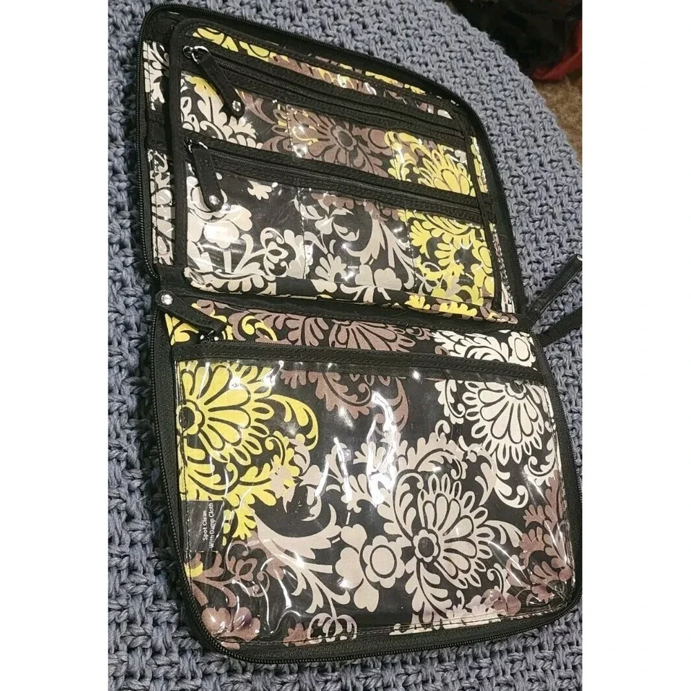 Vera‎ Bradley Black Toiletry Travel Bag Cosmetic Organizer Makeup